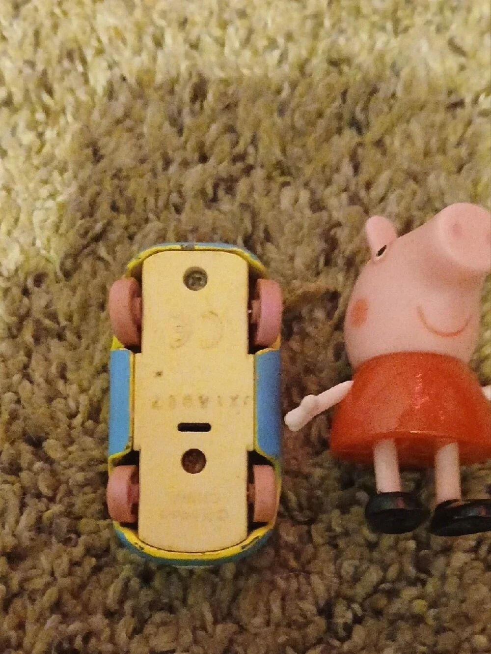Peppa Pig Red Dress Figure with Yellow Toy Car - Kids Toy